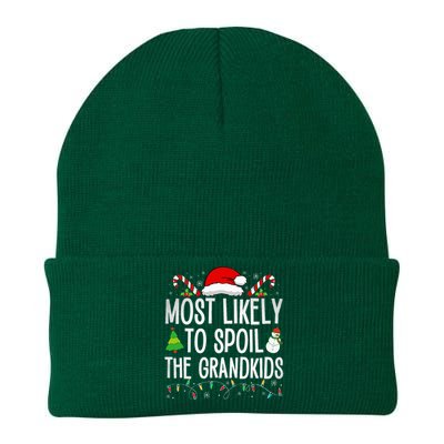 Most Likely To Spoil The Grand Funny Christmas Grandma  Knit Cap Winter Beanie