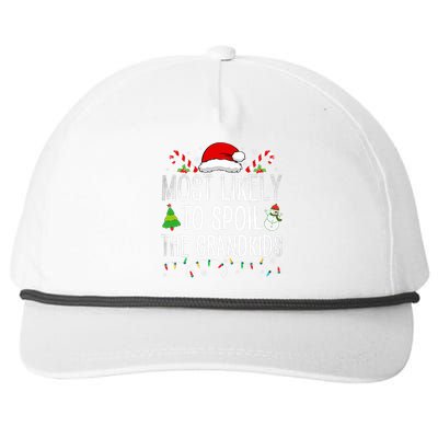 Most Likely To Spoil The Grand Funny Christmas Grandma  Snapback Five-Panel Rope Hat