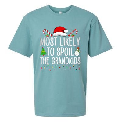 Most Likely To Spoil The Grand Funny Christmas Grandma  Sueded Cloud Jersey T-Shirt