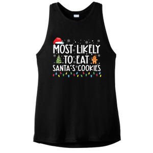 Most Likely To Eat Santas Cookies Funny Christmas Ladies PosiCharge Tri-Blend Wicking Tank