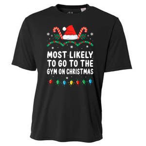 Most Likely To Go To The Gym On Christmas Family Pajamas Cooling Performance Crew T-Shirt