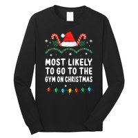 Most Likely To Go To The Gym On Christmas Family Pajamas Long Sleeve Shirt