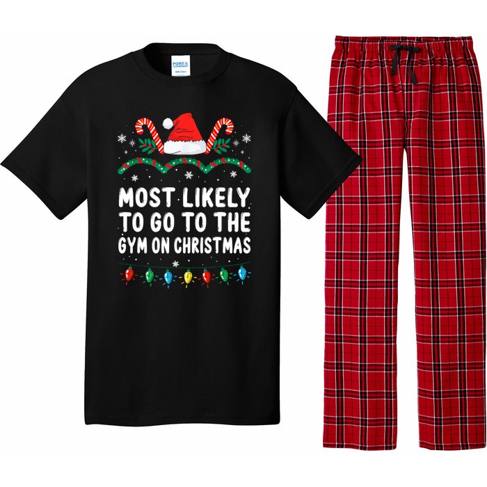 Most Likely To Go To The Gym On Christmas Family Pajamas Pajama Set