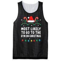 Most Likely To Go To The Gym On Christmas Family Pajamas Mesh Reversible Basketball Jersey Tank