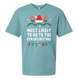 Most Likely To Go To The Gym On Christmas Family Pajamas Sueded Cloud Jersey T-Shirt