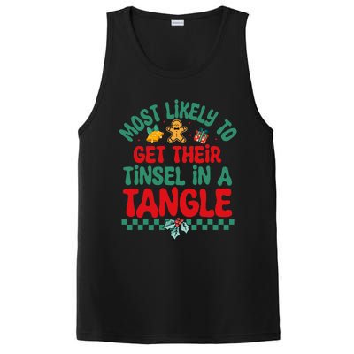 Most Likely To Get Their Tinsel In A Tangle Christmas Pajama PosiCharge Competitor Tank