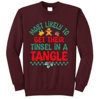 Most Likely To Get Their Tinsel In A Tangle Christmas Pajama Tall Sweatshirt