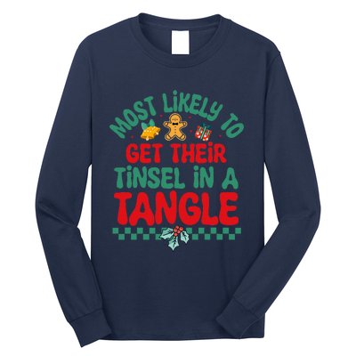 Most Likely To Get Their Tinsel In A Tangle Christmas Pajama Long Sleeve Shirt