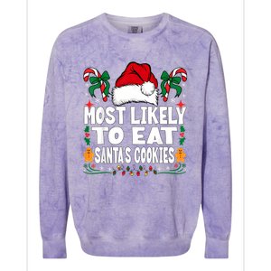 Most Likely To Eat Santa’S Cookies Family Christmas Colorblast Crewneck Sweatshirt