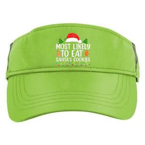 Most Likely To Eat Santas Cookies Christmas Family Matching Adult Drive Performance Visor