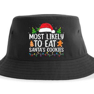 Most Likely To Eat Santas Cookies Christmas Family Matching Sustainable Bucket Hat