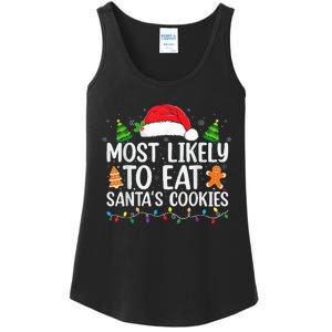 Most Likely To Eat Santas Cookies Christmas Family Matching Ladies Essential Tank