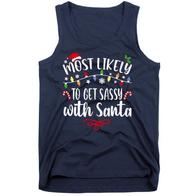 Most Likely To Get Sassy With Santa Family Christmas Tank Top