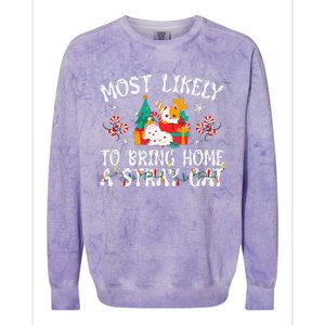 Most Likely To Bring Home A Stray Cat Matching Christmas Colorblast Crewneck Sweatshirt