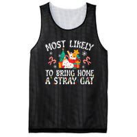 Most Likely To Bring Home A Stray Cat Matching Christmas Mesh Reversible Basketball Jersey Tank