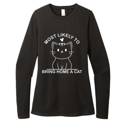 Most Likely To Bring Home A Cat Funny Womens CVC Long Sleeve Shirt