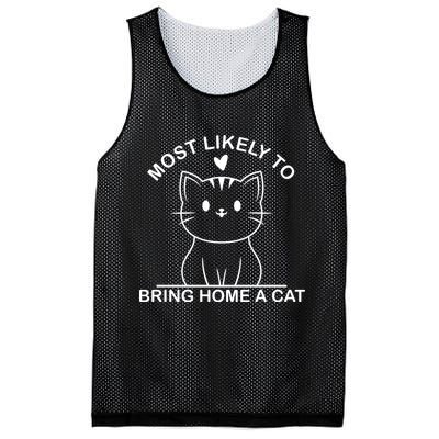 Most Likely To Bring Home A Cat Funny Mesh Reversible Basketball Jersey Tank