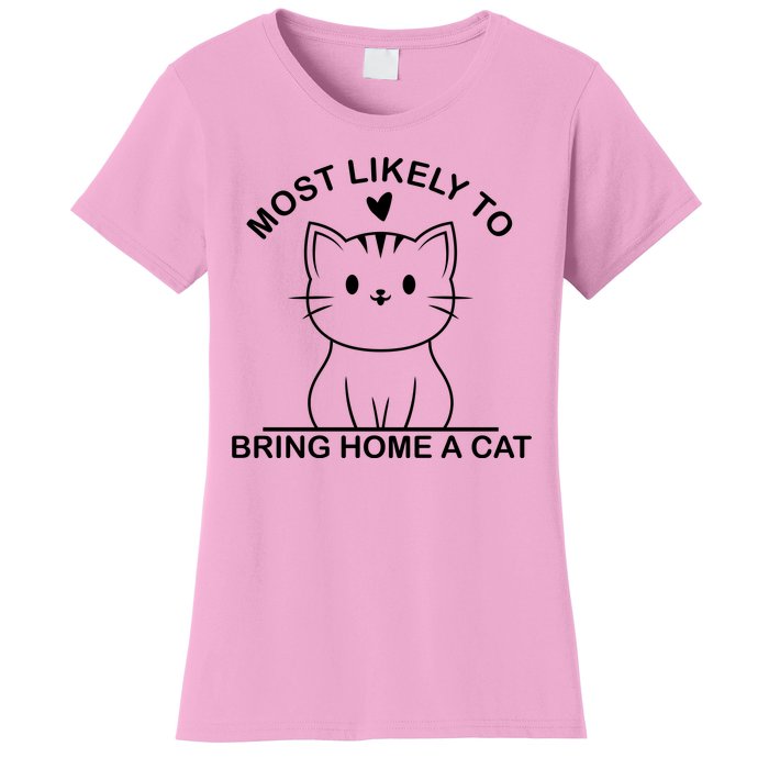 Most Likely To Bring Home A Cat Funny Women's T-Shirt