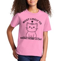 Most Likely To Bring Home A Cat Funny Kids T-Shirt