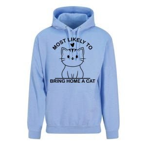 Most Likely To Bring Home A Cat Funny Unisex Surf Hoodie