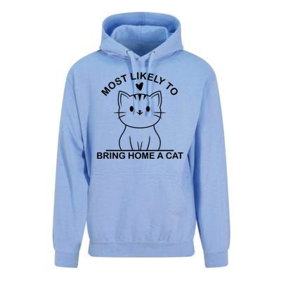 Most Likely To Bring Home A Cat Funny Unisex Surf Hoodie