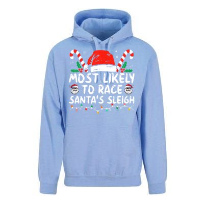 Most Likely To Race SantaS Sleigh Christmas Pajamas Gift Unisex Surf Hoodie