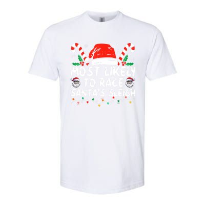 Most Likely To Race SantaS Sleigh Christmas Pajamas Gift Softstyle CVC T-Shirt