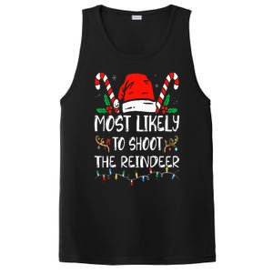 Most Likely To Shoot The Reindeer Funny Family Christmas PosiCharge Competitor Tank