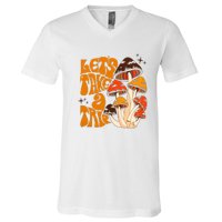 Mushroom Lets Take A Trie V-Neck T-Shirt