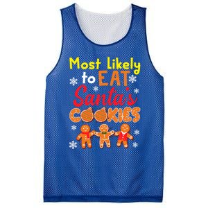 Most Likely To Eat Santas Cookies Family Christmas Gift Mesh Reversible Basketball Jersey Tank