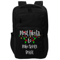 Most Likely To Make Spirits Bright Family Group Matching Shirt Impact Tech Backpack