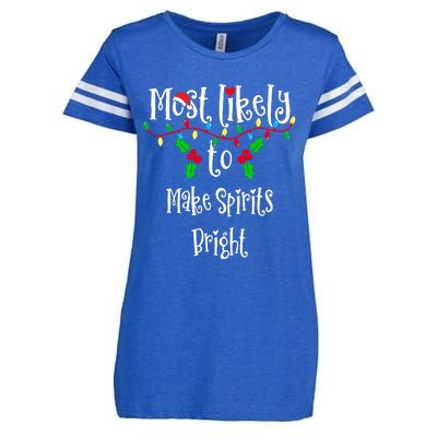 Most Likely To Make Spirits Bright Family Group Matching Shirt Enza Ladies Jersey Football T-Shirt