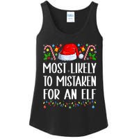 Most Likely To Be Mistaken For An Elf Christmas Pajamas Ladies Essential Tank