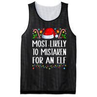 Most Likely To Be Mistaken For An Elf Christmas Pajamas Mesh Reversible Basketball Jersey Tank