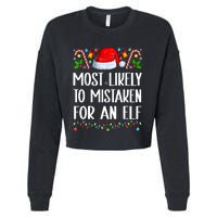 Most Likely To Be Mistaken For An Elf Christmas Pajamas Cropped Pullover Crew