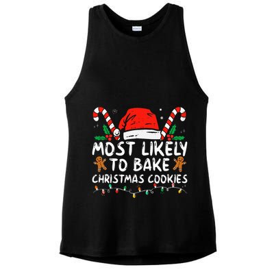 Most Likely To Bake Christmas Cookies Funny Baker Christmas Ladies PosiCharge Tri-Blend Wicking Tank