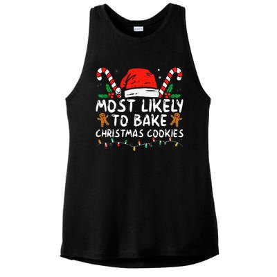 Most Likely To Bake Christmas Cookies Funny Baker Christmas Ladies PosiCharge Tri-Blend Wicking Tank