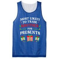 Most Likely To Trade Brother For Presents Family Christmas Gift Mesh Reversible Basketball Jersey Tank