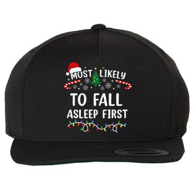 Most Likely To Fall Asleep First Family Matching Christmas Wool Snapback Cap