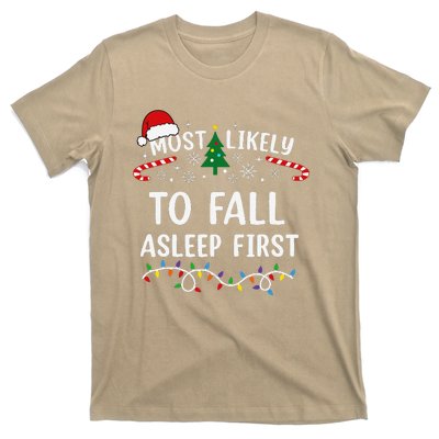 Most Likely To Fall Asleep First Family Matching Christmas T-Shirt