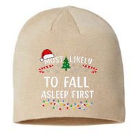 Most Likely To Fall Asleep First Family Matching Christmas Sustainable Beanie