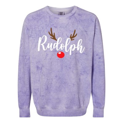 Most Likely To Try Ride Rudolph Funny Couples Christmas Colorblast Crewneck Sweatshirt