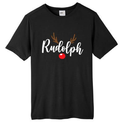 Most Likely To Try Ride Rudolph Funny Couples Christmas Tall Fusion ChromaSoft Performance T-Shirt