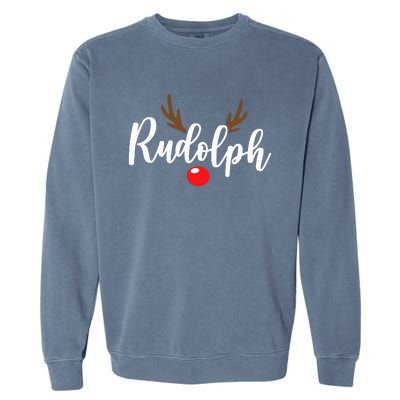 Most Likely To Try Ride Rudolph Funny Couples Christmas Garment-Dyed Sweatshirt