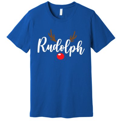 Most Likely To Try Ride Rudolph Funny Couples Christmas Premium T-Shirt