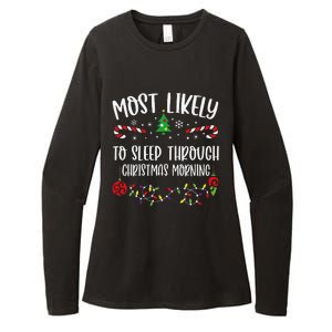 Most Likely To Sleep Through Christmas Morning Funny Christmas Family Matching Womens CVC Long Sleeve Shirt