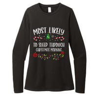 Most Likely To Sleep Through Christmas Morning Funny Christmas Family Matching Womens CVC Long Sleeve Shirt