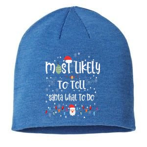 Most Likely To Tell Santa What To Do Matching Family Xmas Gift Sustainable Beanie