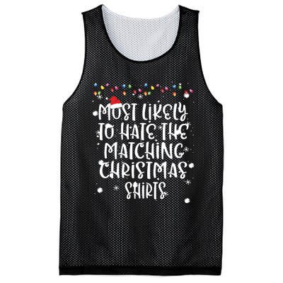 Most Likely To Hate Matching Christmas Funny Family Matching Mesh Reversible Basketball Jersey Tank