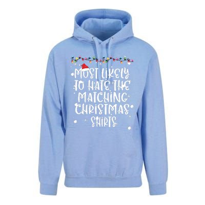 Most Likely To Hate Matching Christmas Funny Family Matching Unisex Surf Hoodie